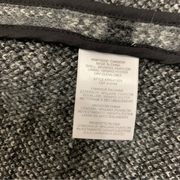 Joie gray plaid wool jacket with asymmetrical zipper - Picture 6 of 12